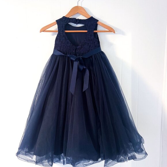 Heart Cutout Back Ball Gown Flower Girl Dress Size 3 - Picture 6 of 14